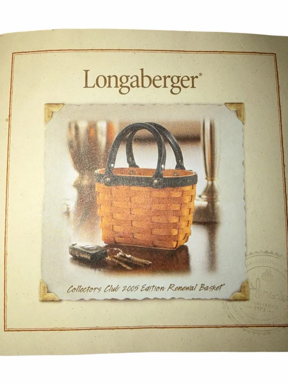 VINTAGE Collectors Club Renewal Mini Purse Basket 2005